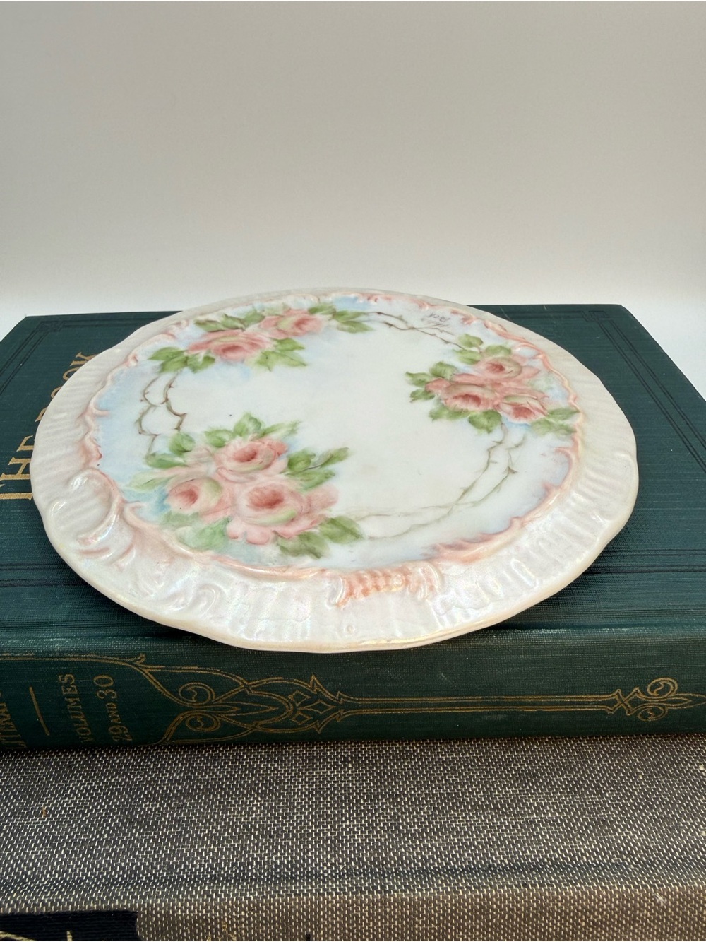 Vintage Signed Floral Decorative Plate or Trivet 6”